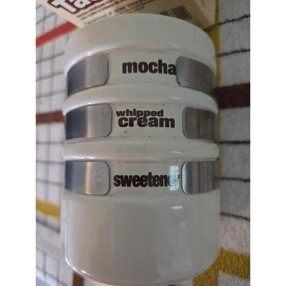 Vintage Drink Selector Mug White Ceramic Rotating Metal Bands Adjustable Coffee - Picture 10 of 11